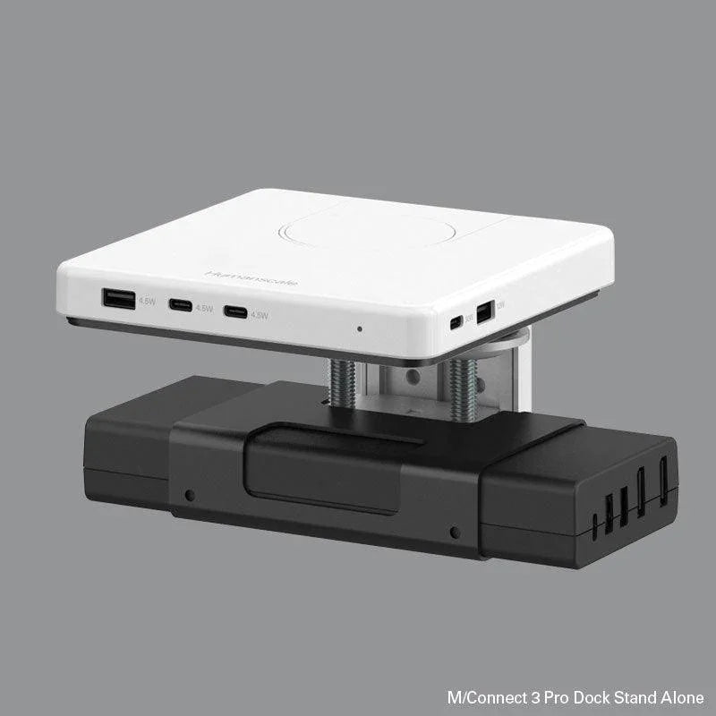 Humanscale M/Connect 3 docking station voor monitorarmen, modern kantoormeubilair accessoire