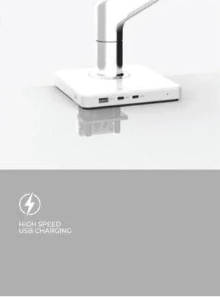 Humanscale M/Connect 3 monitorarm wit met USB-poorten, modern kantoormeubilair