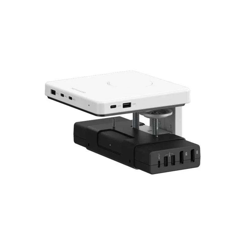 Humanscale M/Connect 3 USB dock in zwart-wit, kantoormeubilair accessoire
