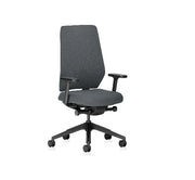 Ergonomische bureaustoel in zwart grijs met wielen, design kantoormeubilair