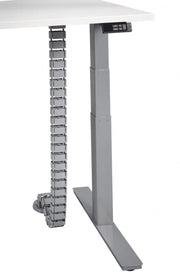 Kabelslang in de kleur aluminium, voor montage onder bureau, kantoormeubels, kabelmanagement oplossing