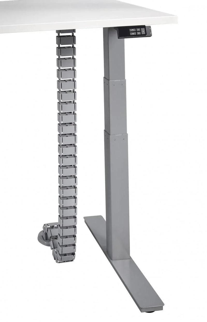 Kabelslang in de kleur aluminium, voor montage onder bureau, kantoormeubels, kabelmanagement oplossing