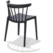 Zwarte design kantinestoel Jasmijn met spijlenrug, modern kantoormeubilair