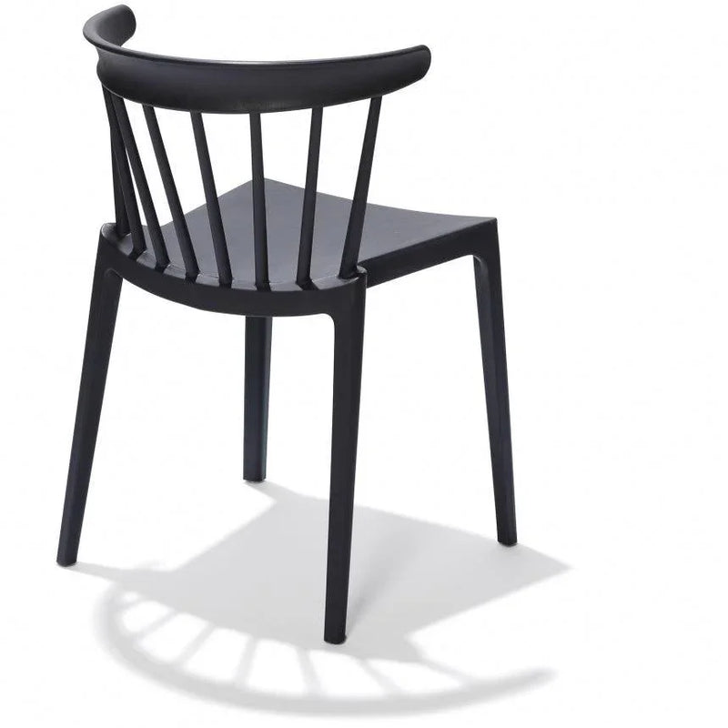 Zwarte design kantinestoel Jasmijn met spijlenrug, modern kantoormeubilair
