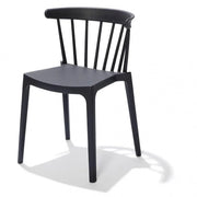 Zwarte design kantinestoel met open rugleuning, modern kantoormeubilair KANTOORMEUBELS.ONLINE