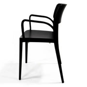 Zwarte design kantinestoel met armleuningen, modern kantoormeubilair, KANTOORMEUBELS.ONLINE