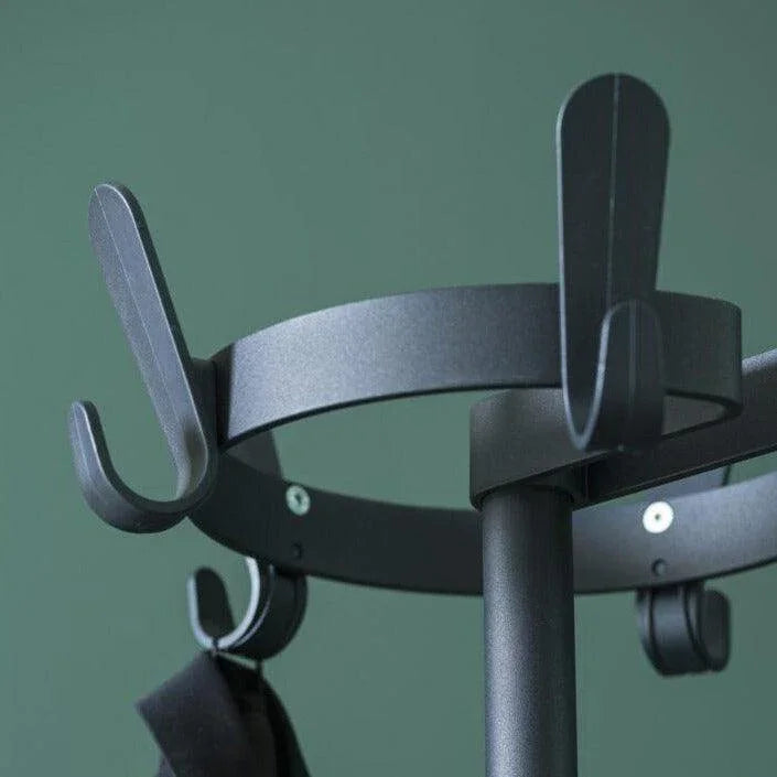 Zwarte metalen kapstok Krok G staand model voor kantoor, design kantoormeubilair