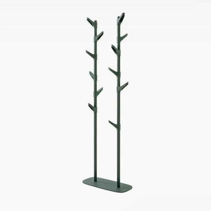 Moderne staande kapstok in groen met dubbele stang, design kantoormeubilair voor kantoor