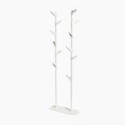 Witte staande kapstok met modern design, ideaal voor kantoor of thuiswerkplek.