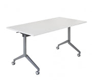Witte klaptafel met wielen, verrijdbaar kantoormeubilair voor vergaderruimte
