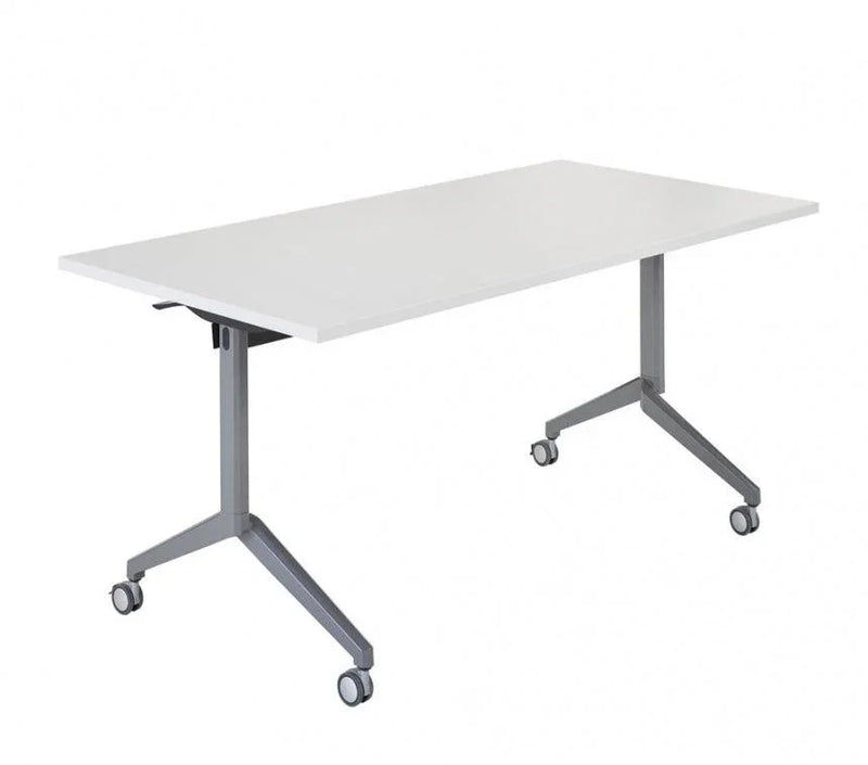 Witte klaptafel met wielen, verrijdbaar kantoormeubilair voor vergaderruimte