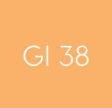 GI 38 code op een effen, oranje achtergrond kleurvlak.