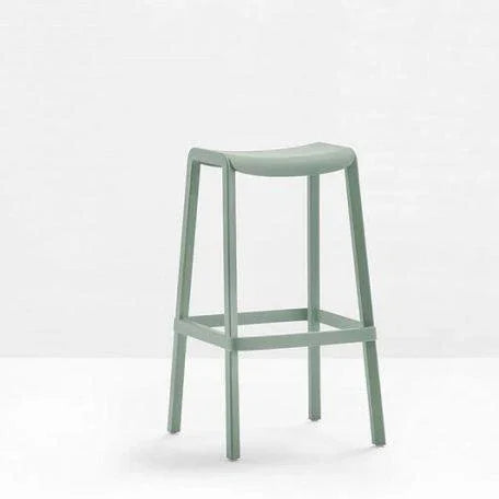 Groene kunststof barkruk Pedrali Dome, minimalistisch design, kantoormeubilair