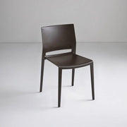 Bruine kunststof stoel zonder armleuningen, modern design, kantoormeubilair KANTOORMEUBELS.ONLINE