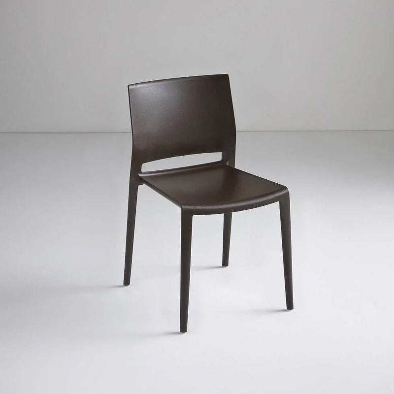 Bruine kunststof stoel zonder armleuningen, modern design, kantoormeubilair KANTOORMEUBELS.ONLINE