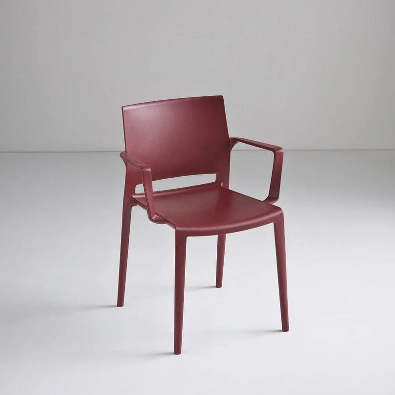 Moderne kunststof stoel met armleuningen, rood, design kantoormeubilair Kantoormeubels.online