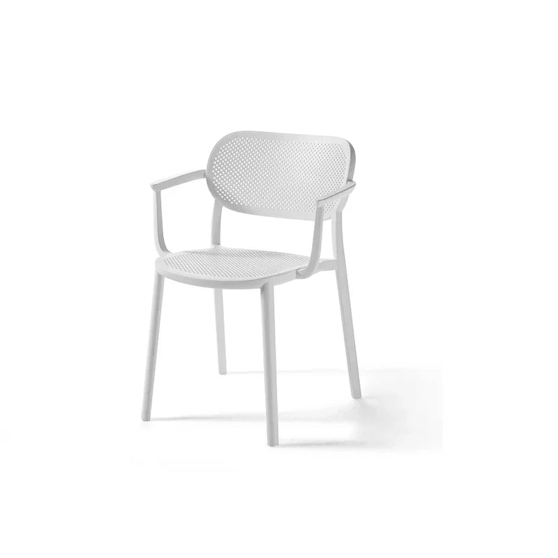 Witte kunststof stoel Gaber Hailey met armleuningen, modern kantoormeubilair design
