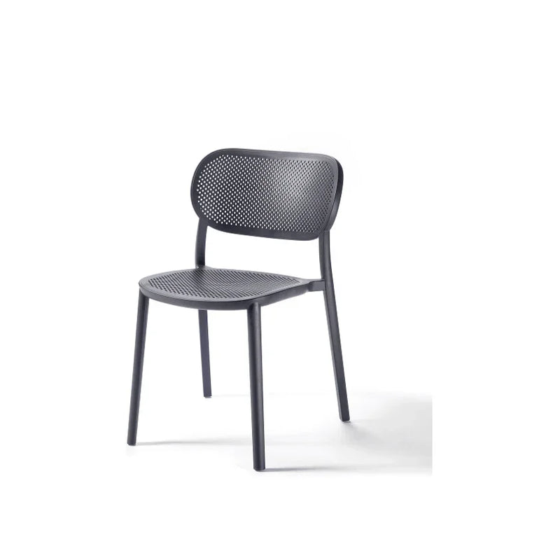 Zwarte kunststof stoel Gaber Hailey zonder armleuningen, design kantoormeubilair