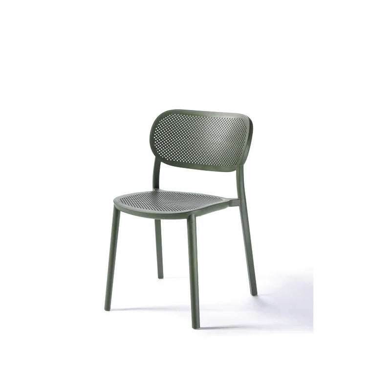 Groene kunststof design stoel zonder armleuning voor kantoor of thuiswerkruimte