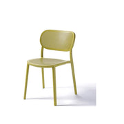 Gele kunststof design stoel zonder armleggers, geperforeerd, kantoormeubilair online