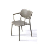 Kunststof kantoorstoel Gaber Hailey met armleuningen, modern design, lichtgrijs, op witte achtergrond