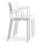Stapelpaar witte kunststof design stoelen Pedrali Dome 260, kantoormeubelen online
