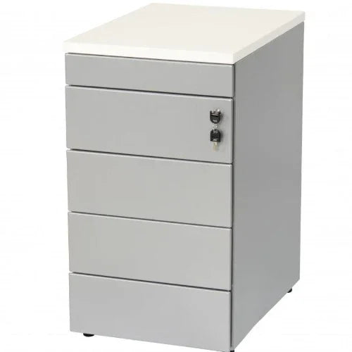 Modern ladeblok met 4 lades en pennenlade, grijs design, kantoormeubels online