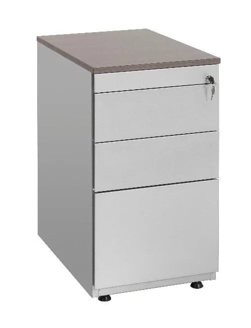 Ladeblok design met hangmappenlade en pennenlade, modern kantoormeubel grijs wit