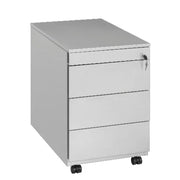 Wit verrijdbaar ladeblok met 3 lades en pennenlade, modern design, kantoormeubilair
