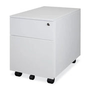 Wit verrijdbaar ladeblok met 2 lades en wieltjes, kantooropbergmeubel Kantoormeubels.online