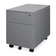 Grijs verrijdbaar ladeblok met twee laden, kantoormeubilair van KANTOORMEUBELS.ONLINE