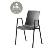 Zwarte design vergaderstoel met armleggers, stevig tot 180 kg, kantoormeubilair online