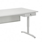 Wit bureau met afsluitbare lade, modern design kantoormeubilair voor werkplekken.