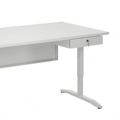 Wit bureau met afsluitbare lade, modern design kantoormeubilair voor werkplekken.