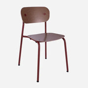 Design bureaustoel met bruine zitting en rugleuning, metalen frame, kantoormeubilair