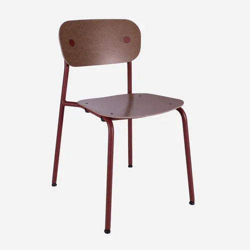 Design bureaustoel met bruine zitting en rugleuning, metalen frame, kantoormeubilair