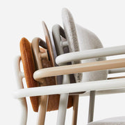 Gestoffeerde design kantoorstoelen met armleuningen, gestapeld, moderne kantoormeubels