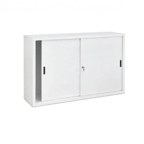 Witte schuifdeurkast 160cm breed, kantoormeubilair voor kantoor of thuiswerkplek