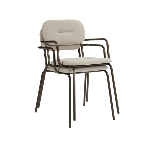 Gestoffeerde stapelbare bureaustoelen met metalen frame, modern design kantoormeubilair