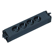 Stekkerdoos Bachmann Step Base GST18 met 4 stopcontacten, zwart, voor kantoorinrichting