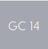 GC 14 kleurstaal op grijze achtergrond, geschikt voor kantoormeubilair design.