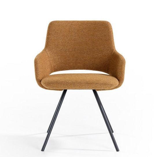 Design bureaustoel Artifort Jima met bruine stof en zwarte poten, kantoormeubilair