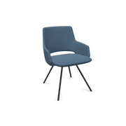 Artifort Jima design bureaustoel met blauwe stoffering en metalen poten, kantoormeubels online