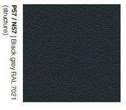 Staal van zwartgrijze structuur, P57/N57 Black grey RAL 7021, voor design kantoormeubelen.