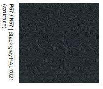 Staal van zwartgrijze structuur, P57/N57 Black grey RAL 7021, voor design kantoormeubelen.