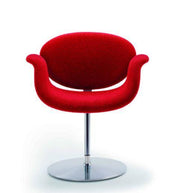 Rode design bureaustoel Artifort Little Tulip met draaivoet, modern kantoormeubilair