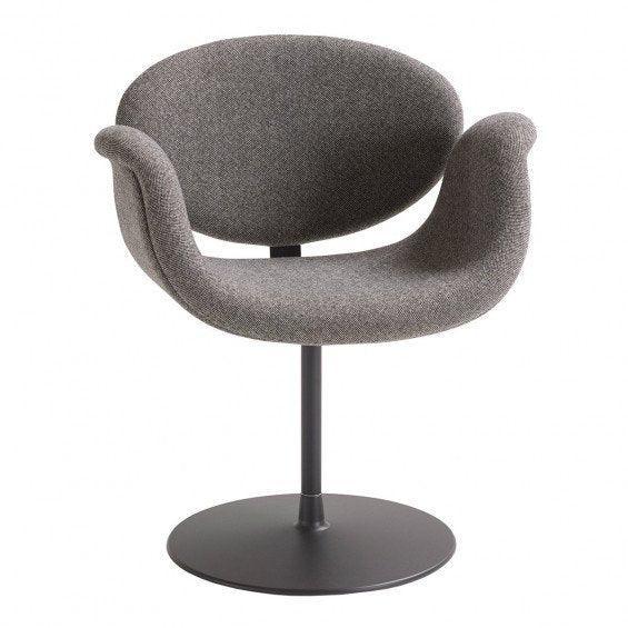 Design bureaustoel Artifort Little Tulip met draaibare schijfvoet, grijs, modern kantoormeubilair