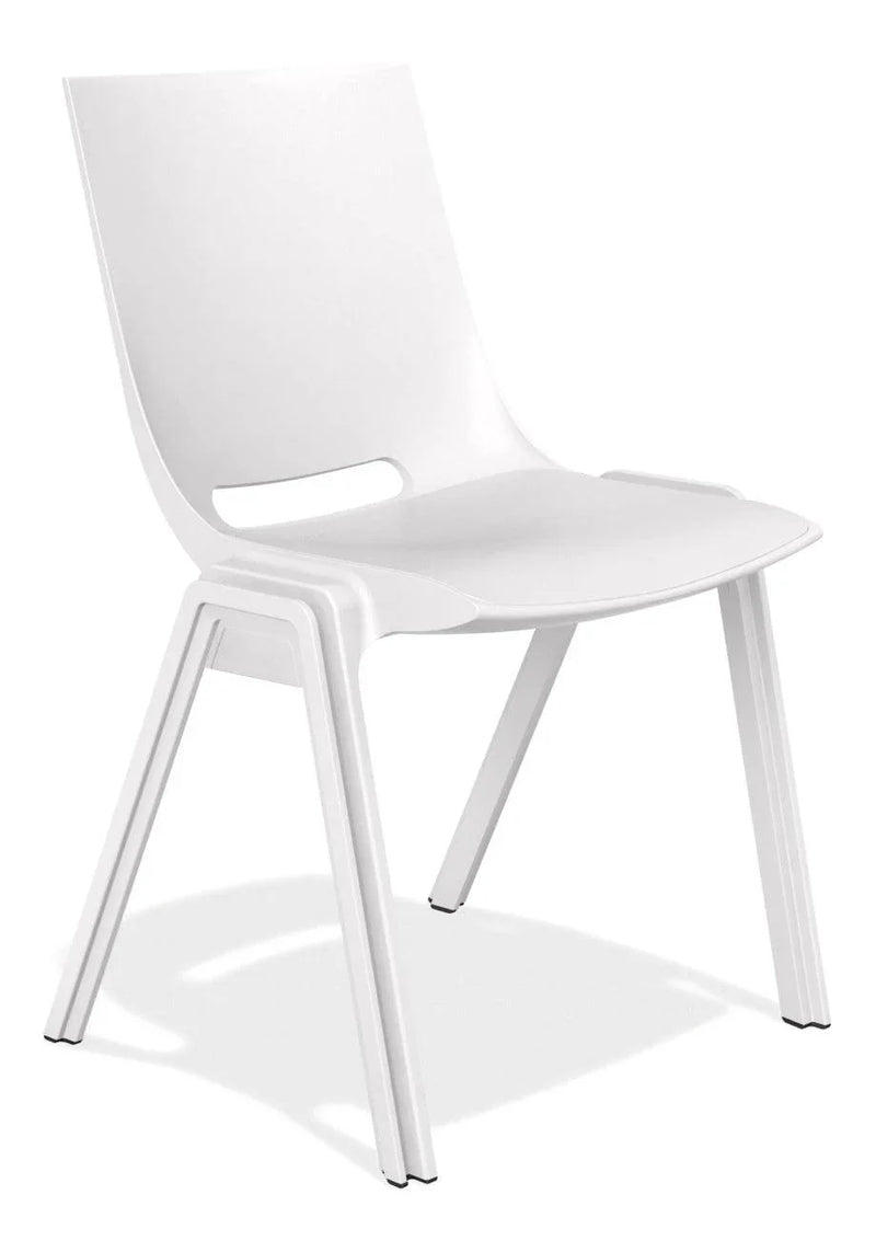 Witte design kantoorstoel Casala Monolink, stapelbaar, modern kantoormeubilair