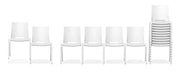 Witte Casala Monolink stoelen, stapelbaar design voor kantoor of vergaderruimte
