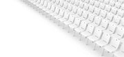 Rijen witte Casala Monolink stoelen voor kantoor of vergaderruimte, design kantoormeubilair
